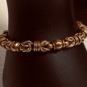 18k Gold Byzantine Bracelet Italian Matte 26 grams